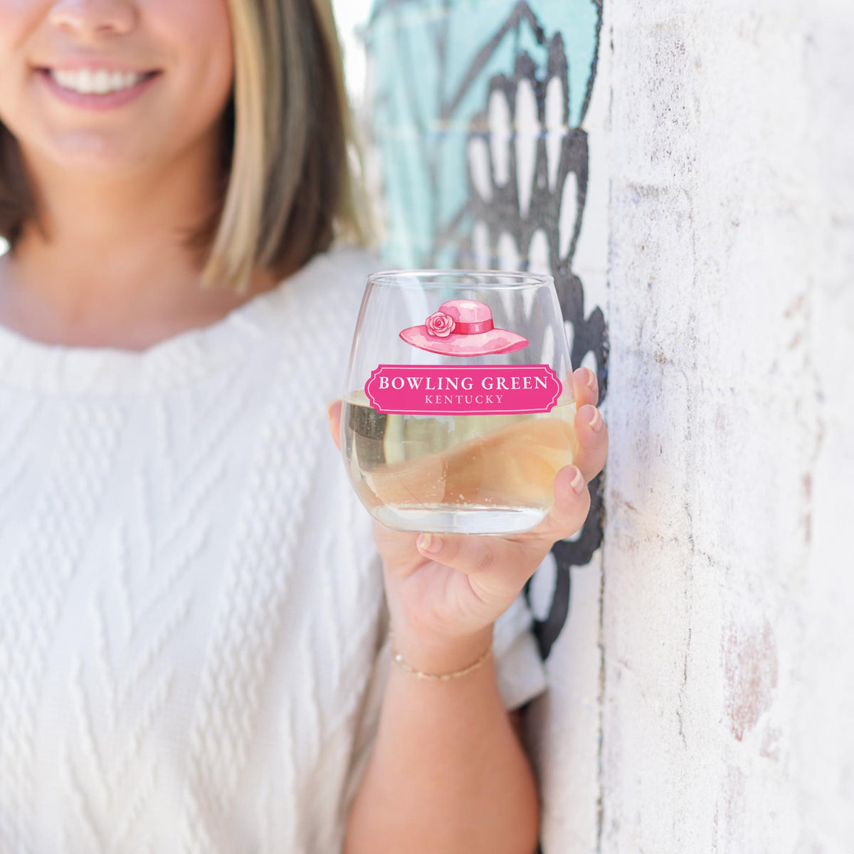 15oz Stemless Wine Glass-Derby | City & State | Hometown -3