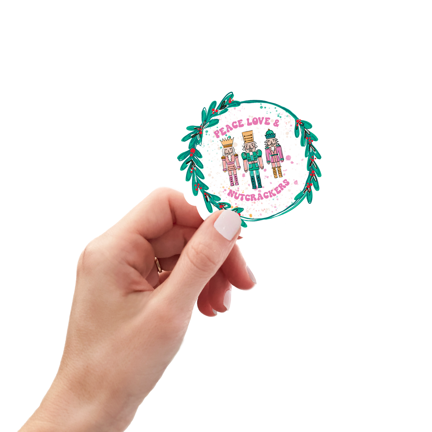 Confetti Nutcracker Vinyl Sticker | Confetti Nutcracker Wreath