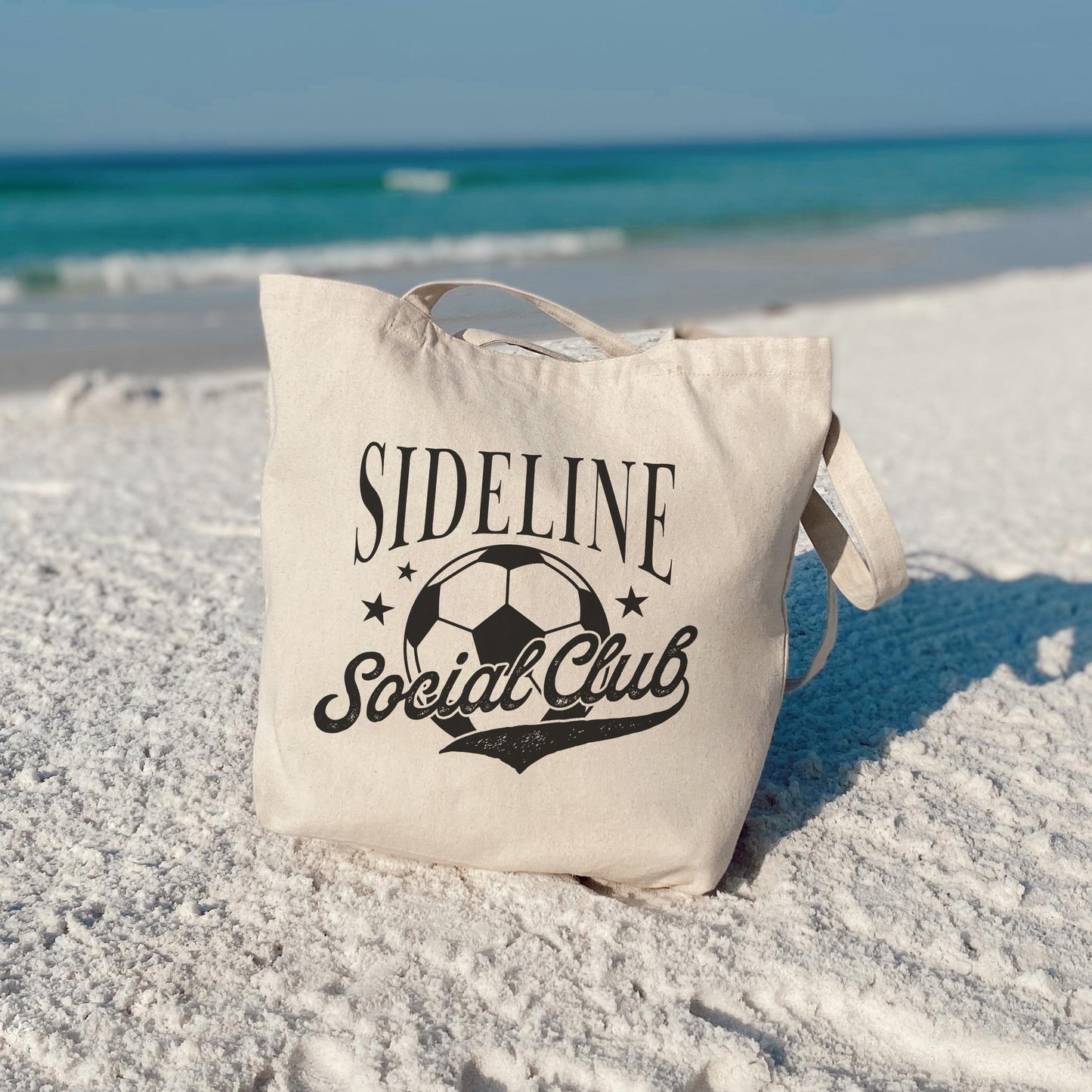 Tote Bag Natural Canvas-Soccer Mom Sideline Social Club -3