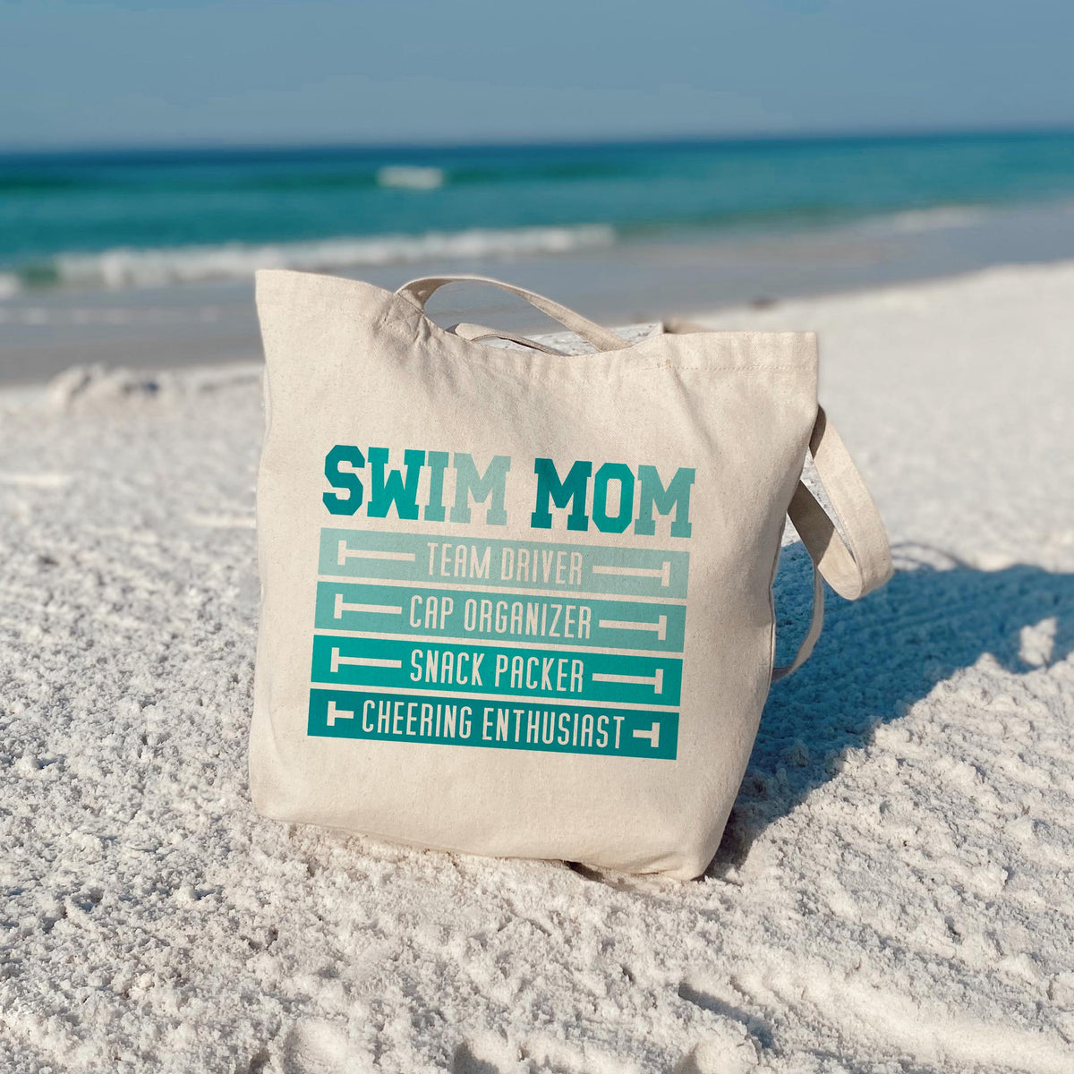 Tote Bag Natural Canvas-Swim Mom -3