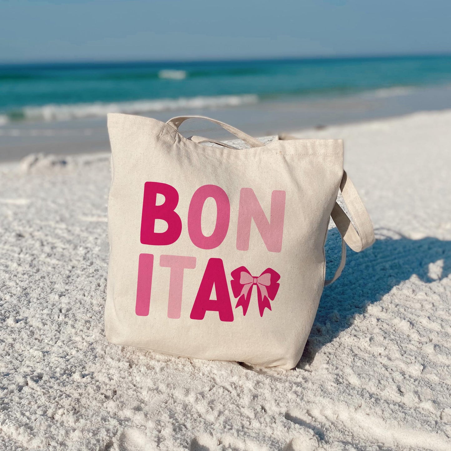 Tote Bag Natural Canvas-Bonita Bows -3