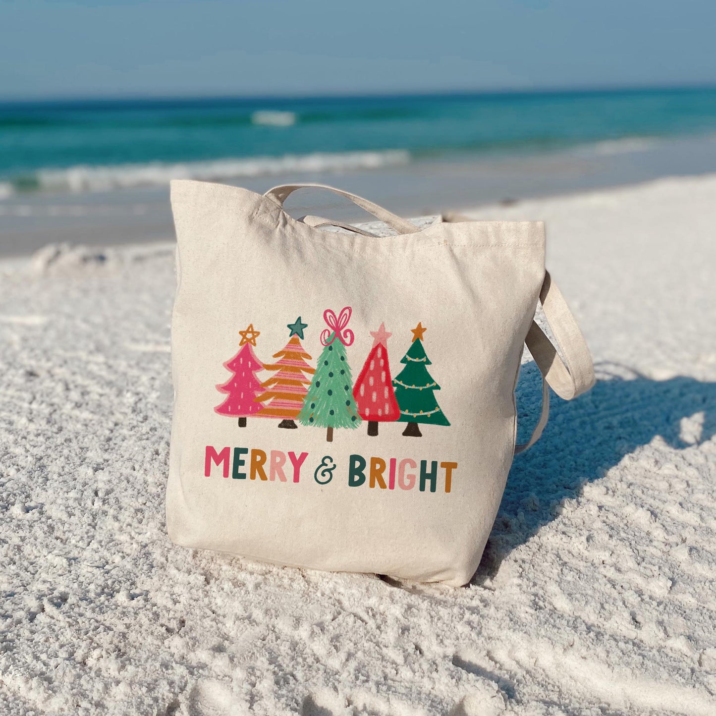 Tote Bag Natural Canvas-Whimsy Wonderland Merry & Bright