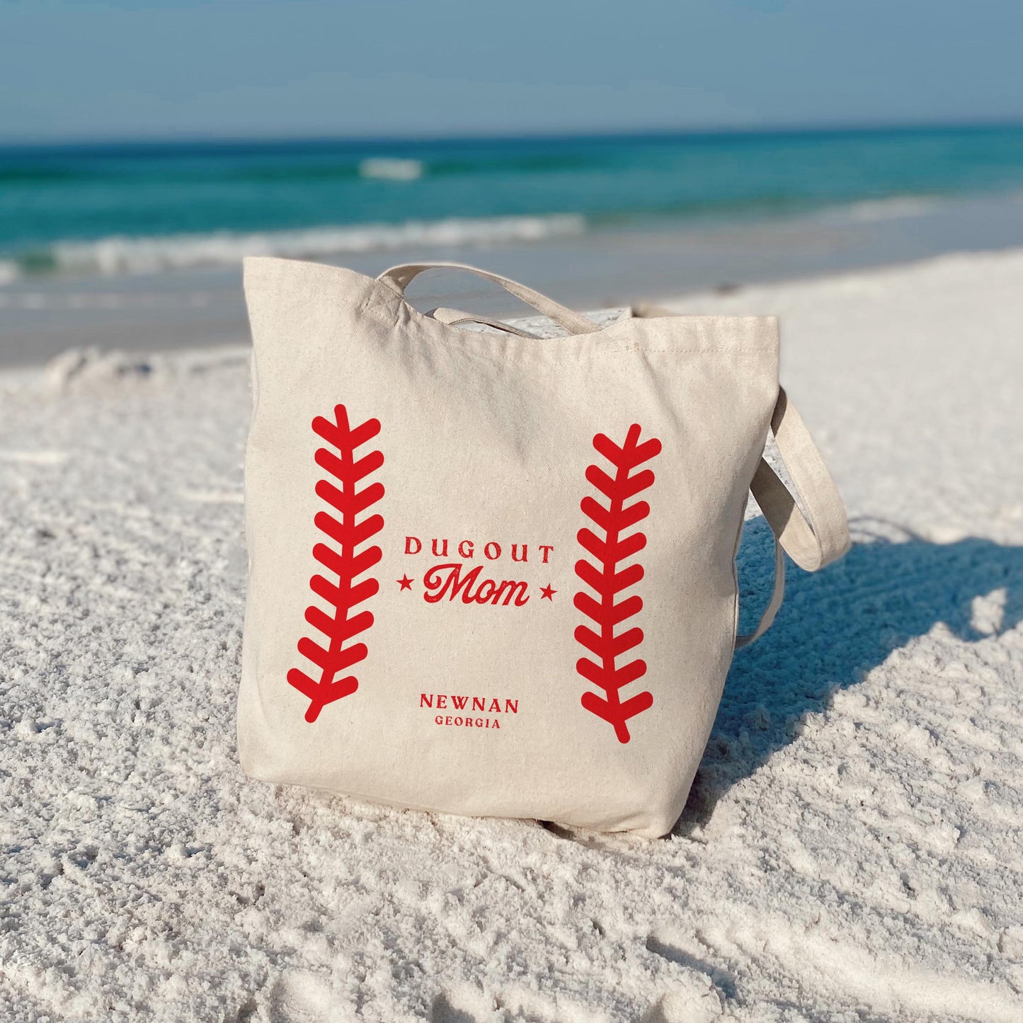 Tote Bag Natural Canvas-Custom Little League Mom -3