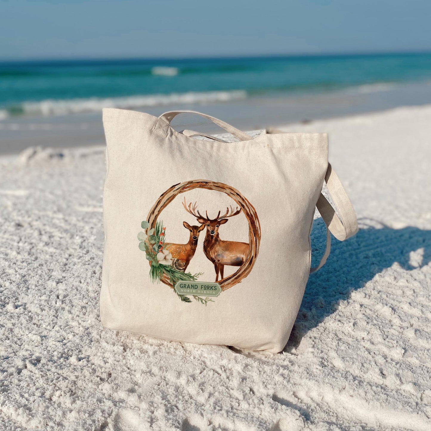 Tote Bag Natural Canvas-Love+Local Woodland -3
