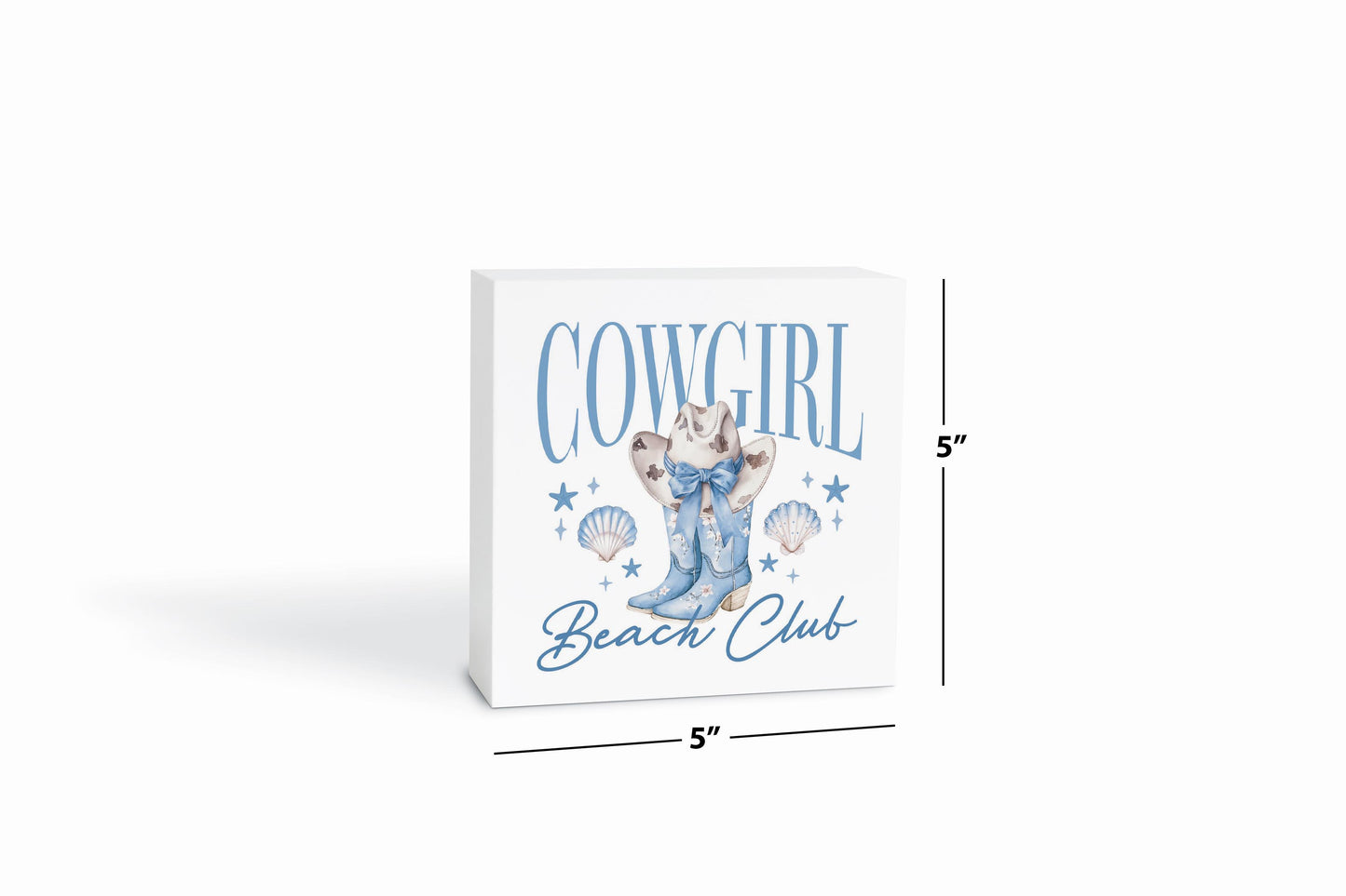 5x5 Wood Block-Coastal Cowgirl -6