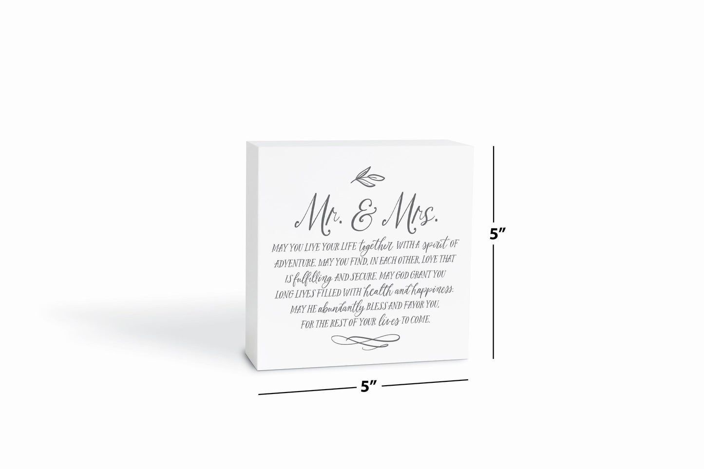 5x5 Wood Block-Mr & Mrs Prayer