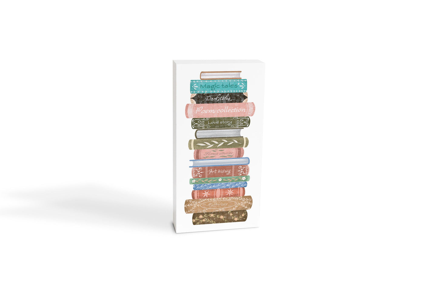 5x10 Wood Block-Pretty Little Chapters Book Stack -6