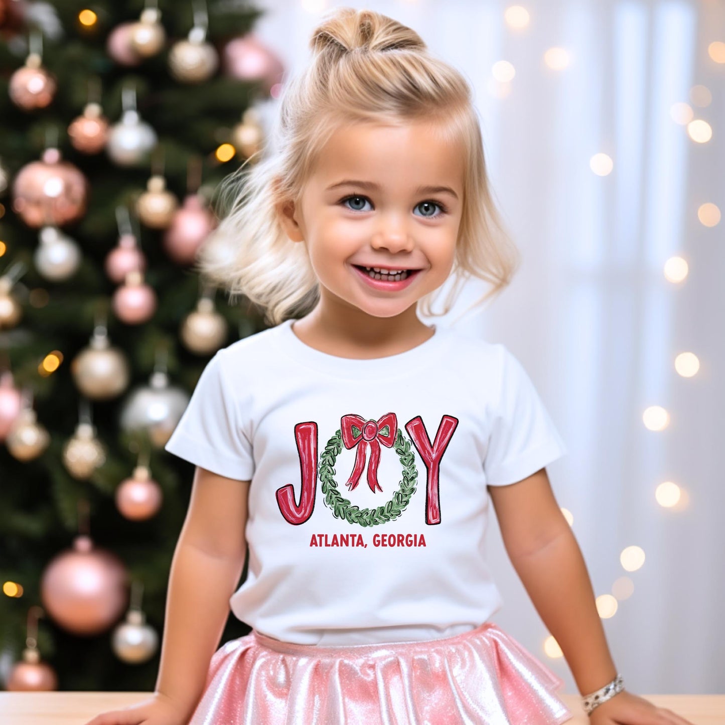 Bella Canvas Youth T-Shirt White-Love+Local Make It Merry -3