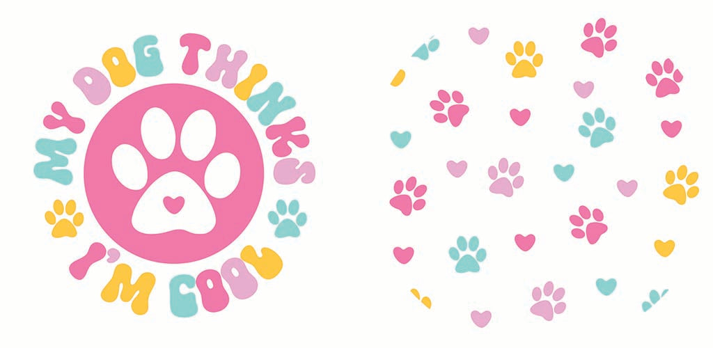 Car Coaster 2-Pack Kalia Lane-My Dog Thinks I'm Cool & Pattern -9