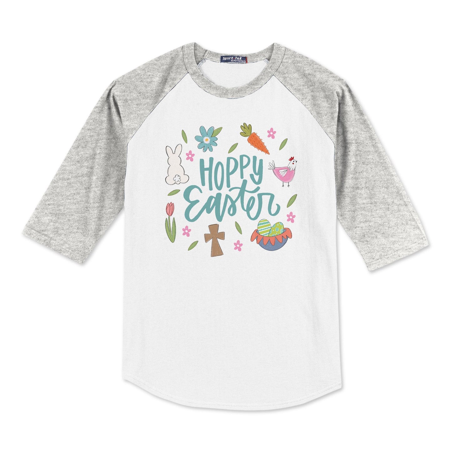 Youth Colorblock Raglan Pre Pack Easter Bunny