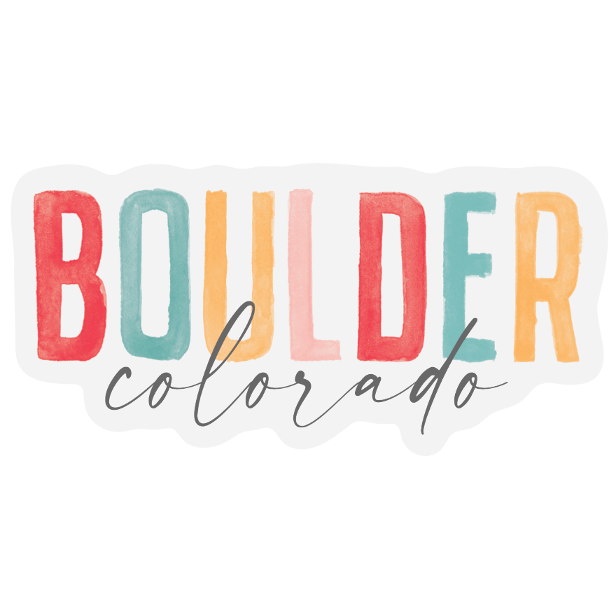 Boulder Colorado Vinyl Sticker Watercolor City