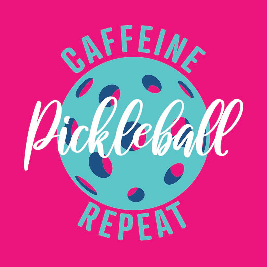 Ceramic Square Coaster-Caffeine Pickleball Repeat -7
