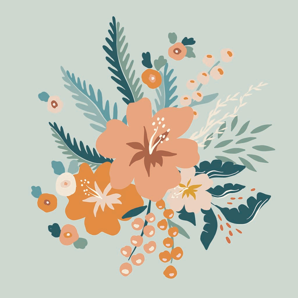 Ceramic Round Coaster-Vintage Florals Blue -7