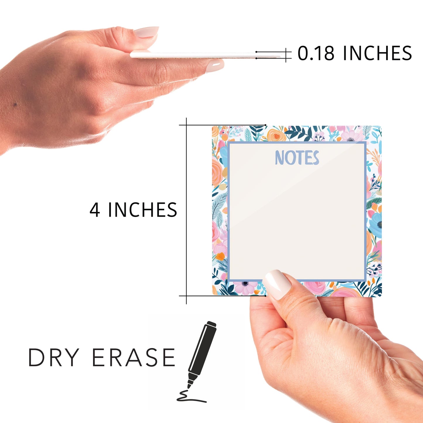 Spring Reminder Blue Floral Notes | 4x4