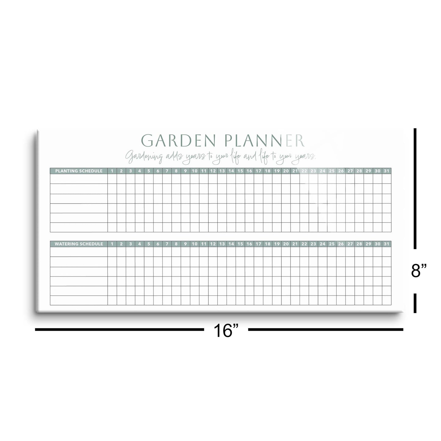 Garden Planner White and Green | 16x8