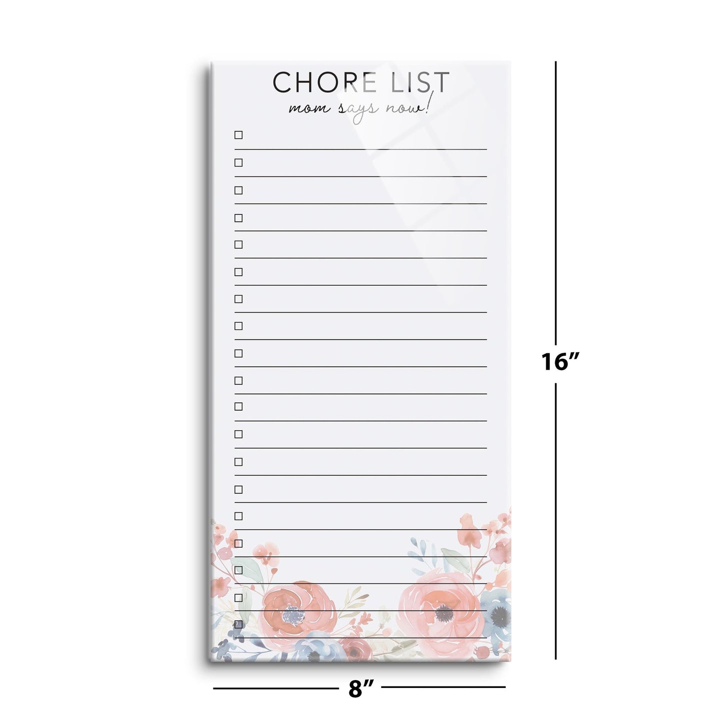 Mother's Day Tracker Floral Chore List | 8x16