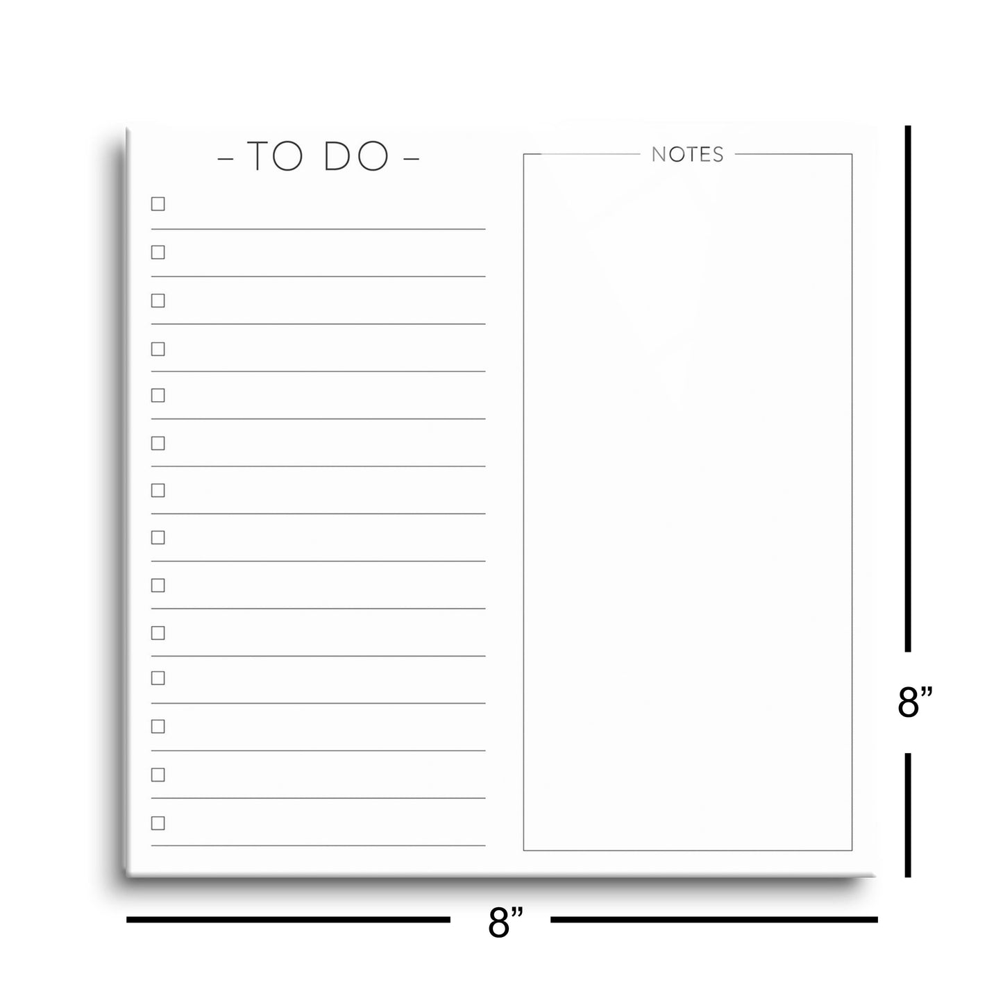 Minimalistic To Do on White | 8x8