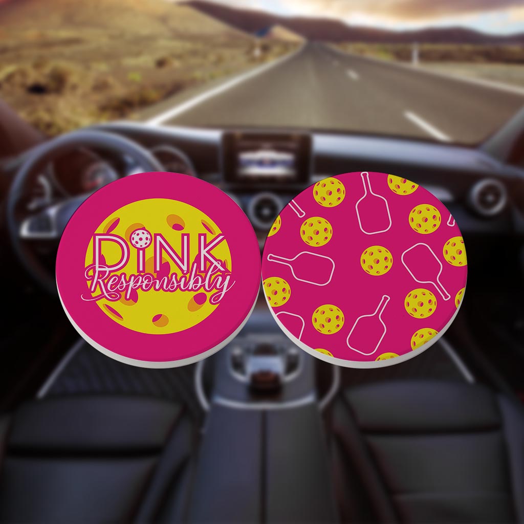 Neon Pickleball Dink Responsibly & Pattern | 2.65x2.65