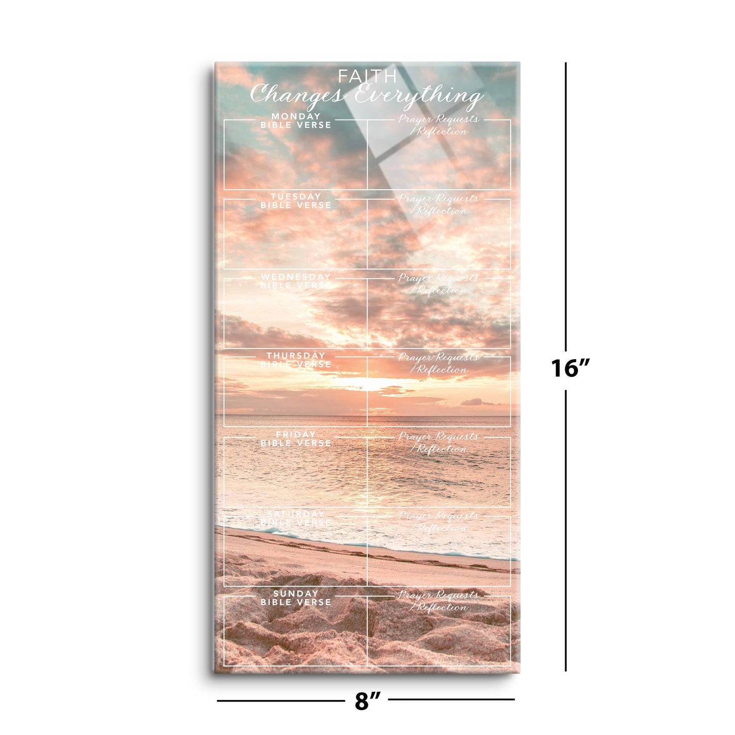 Beach Sunset Faith Changes Everything Prayer Tracker | 8x16