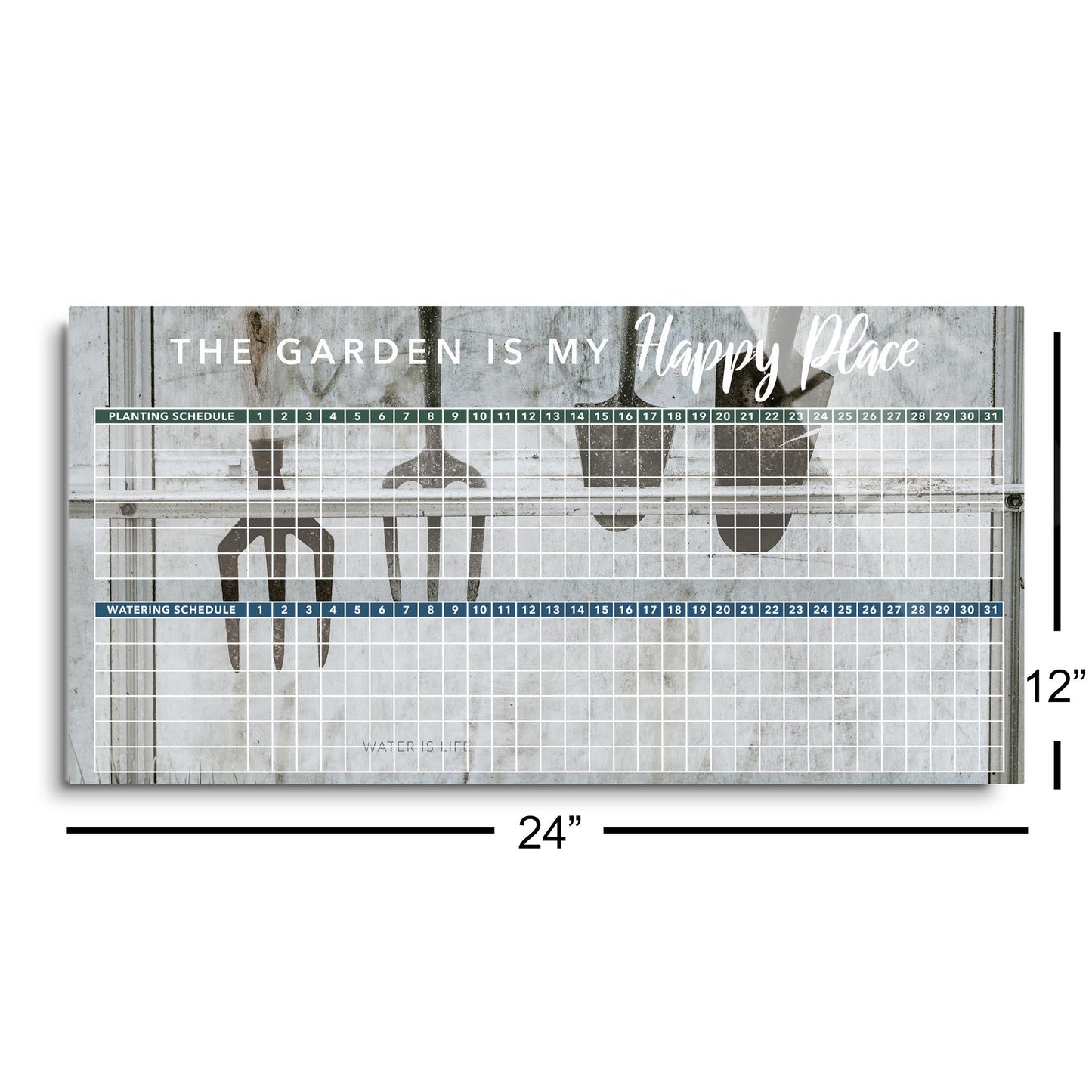 Garden Tools Planting and Watering Schedule | 24x12