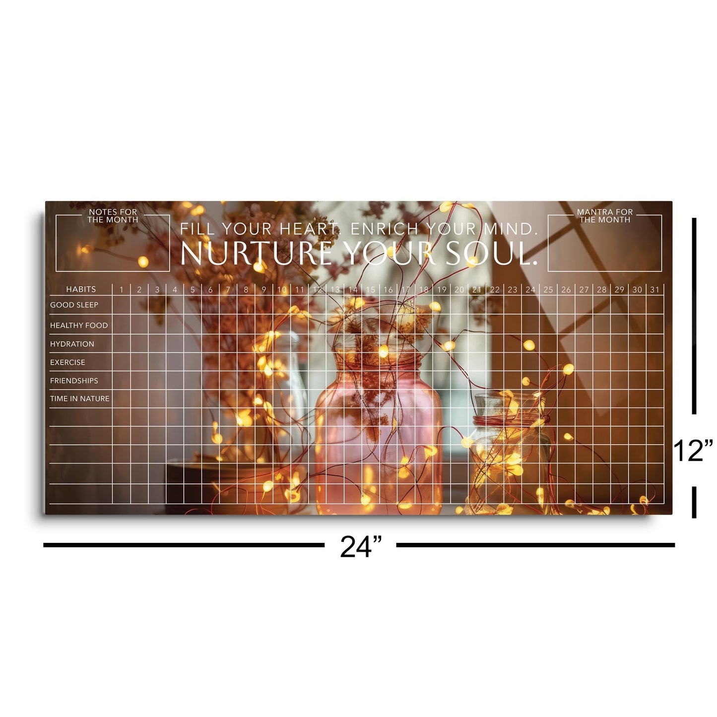 Fairy Light Nurture Your Soul Habit Tracker | 24x12