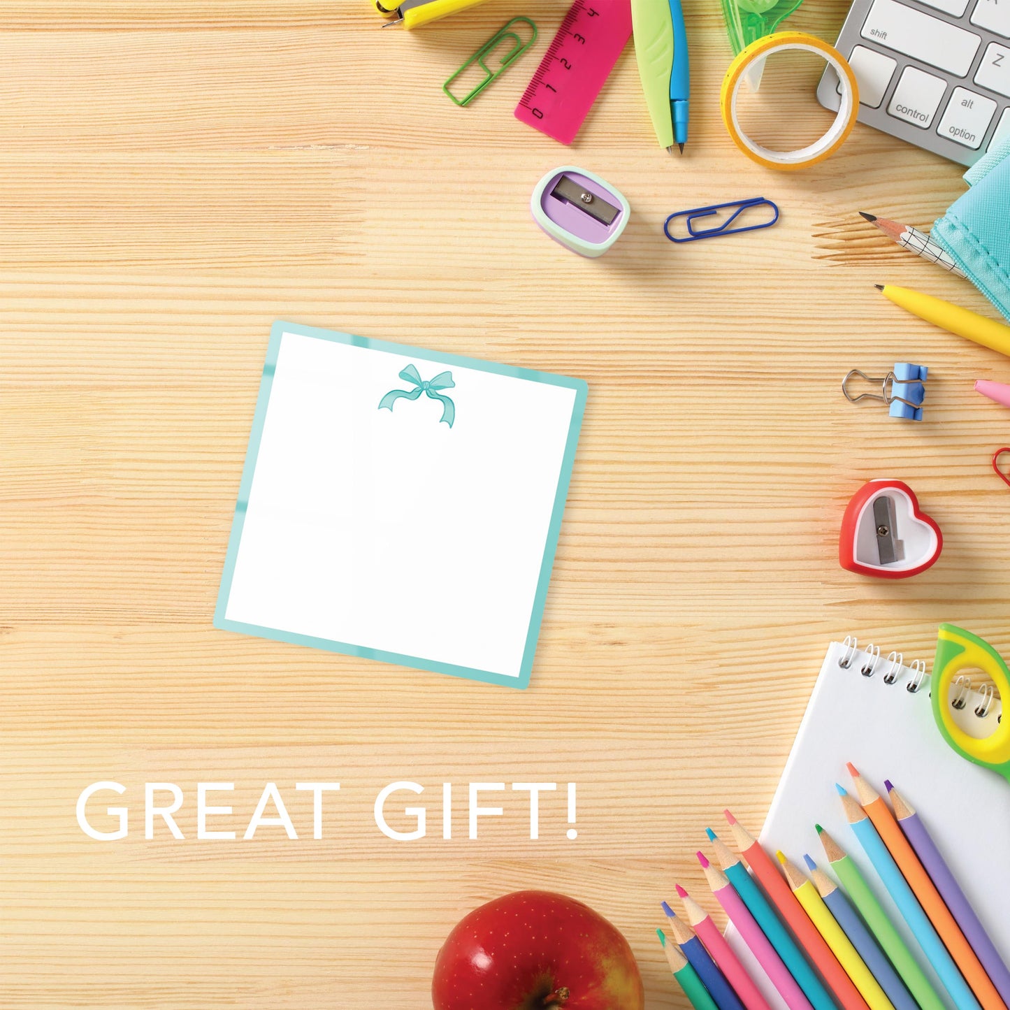 Preppy Bows 4x4 Dry Erase | Blue Bow