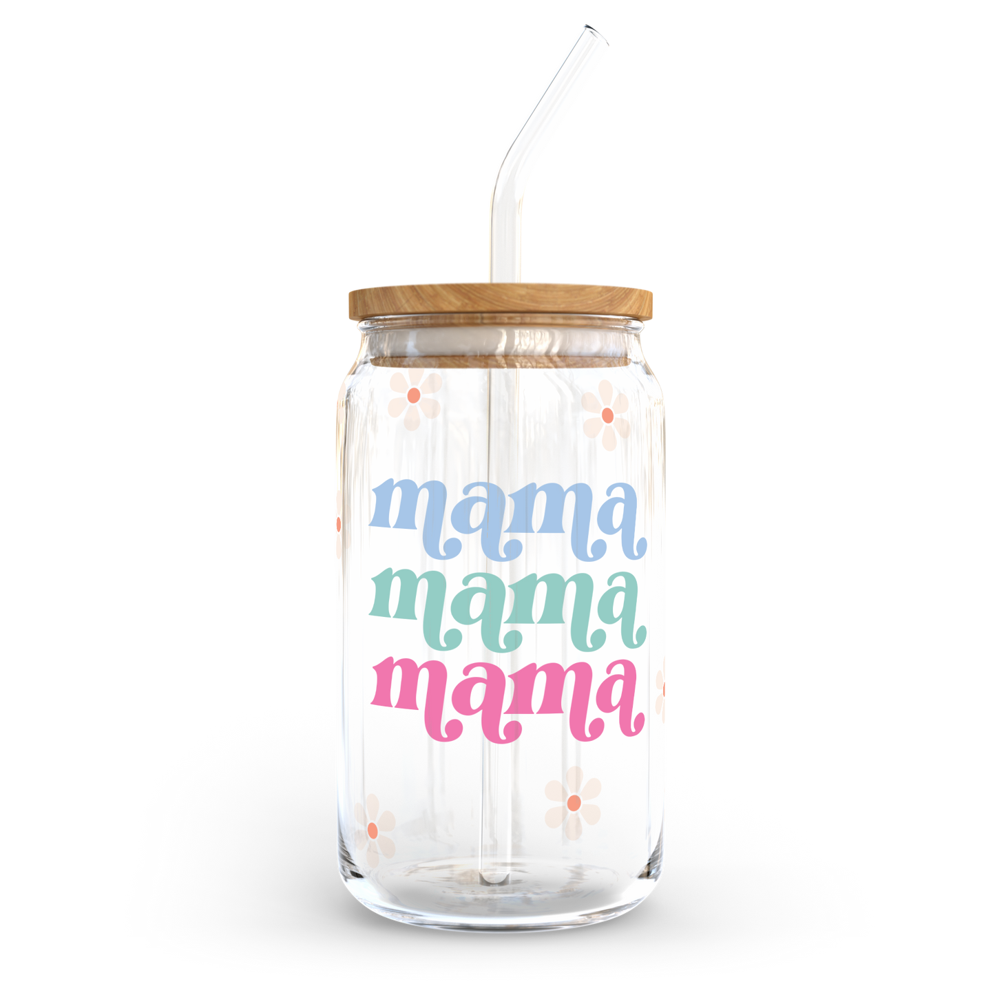 16oz Glass Cup - Mama Daisy