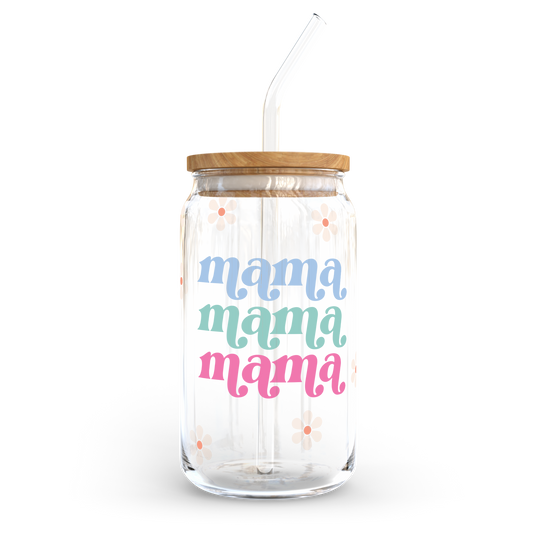 16oz Glass Cup - Mama Daisy
