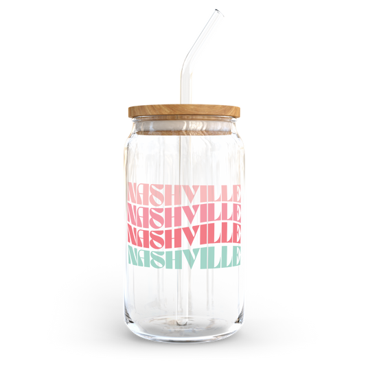 16oz. Glass Cup - Retro Wave Local