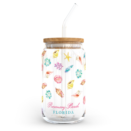 Love+Local 16oz. Glass Tumbler | Shells & Shoreline