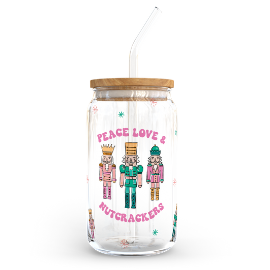 Confetti Nutcracker 16oz. Glass Tumbler | Peace Love Nutcracker Confetti