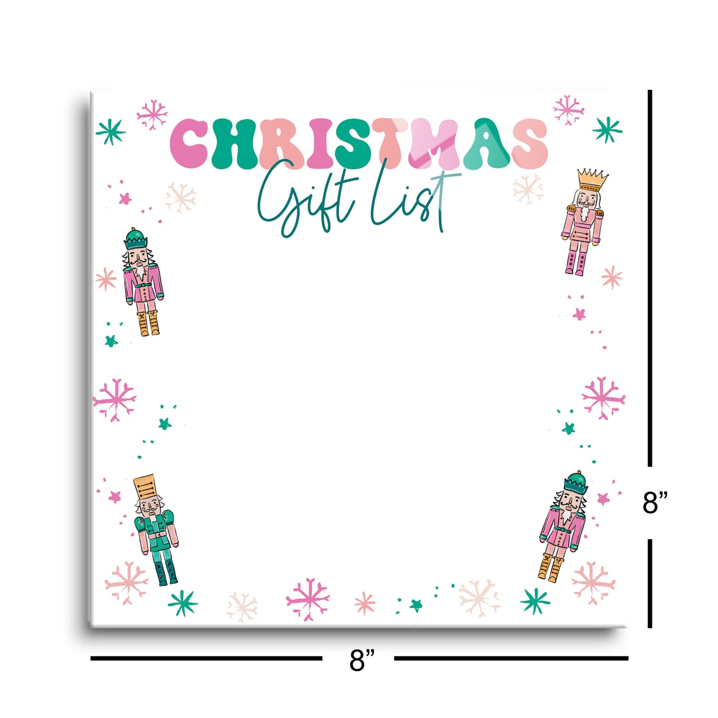 Confetti Nutcracker 8x8 Dry Erase | Christmas Gift List Nutcracker