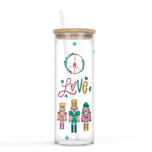Confetti Nutcracker 24oz. Glass Tumbler | Peace Love Nutcracker