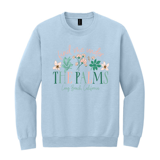Gildan Sweatshirt Light Blue-Lush Tropics | Custom | Personalize