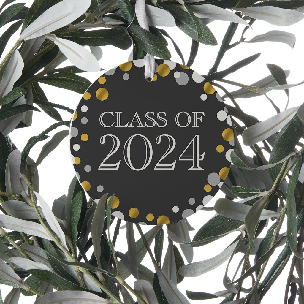 Graduation 2024 Class Of Black And Gold Confetti