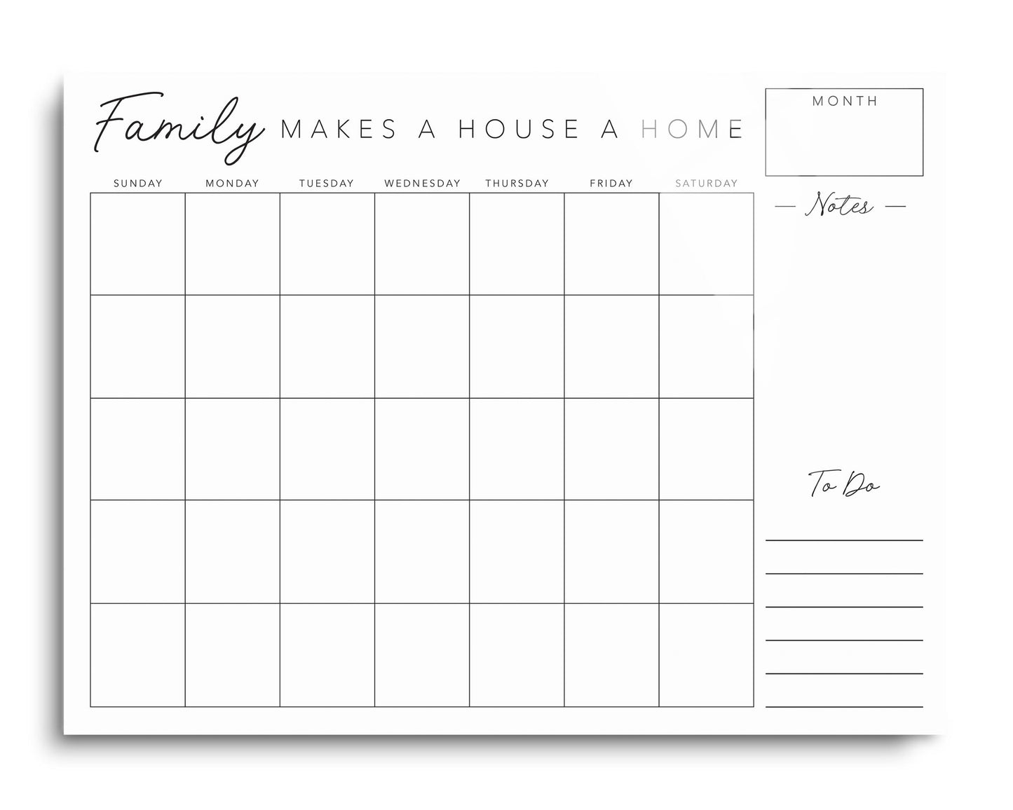 Family Makes A House A Home White