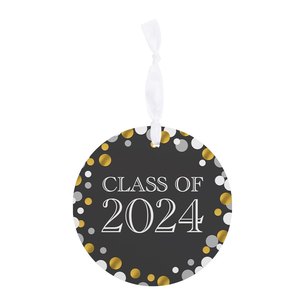 Graduation 2024 Class Of Black And Gold Confetti
