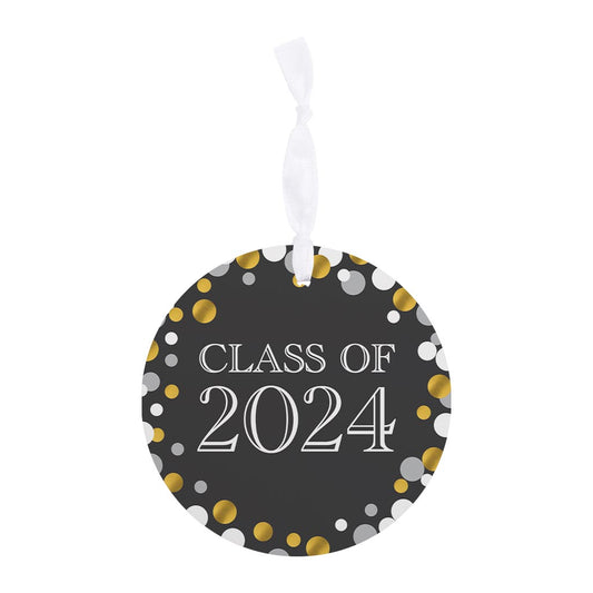 Graduation 2024 Class Of Black And Gold Confetti
