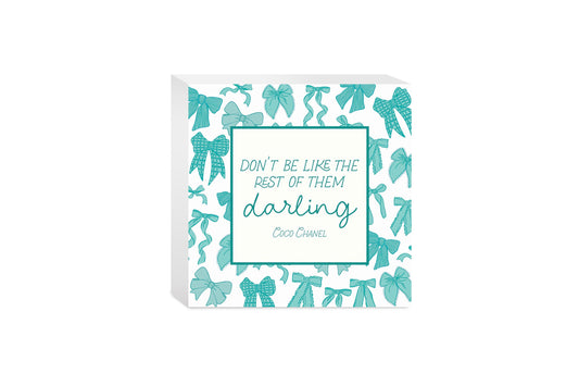 Preppy Bows 5x5 Wood Sign | Blue Preppy Bows
