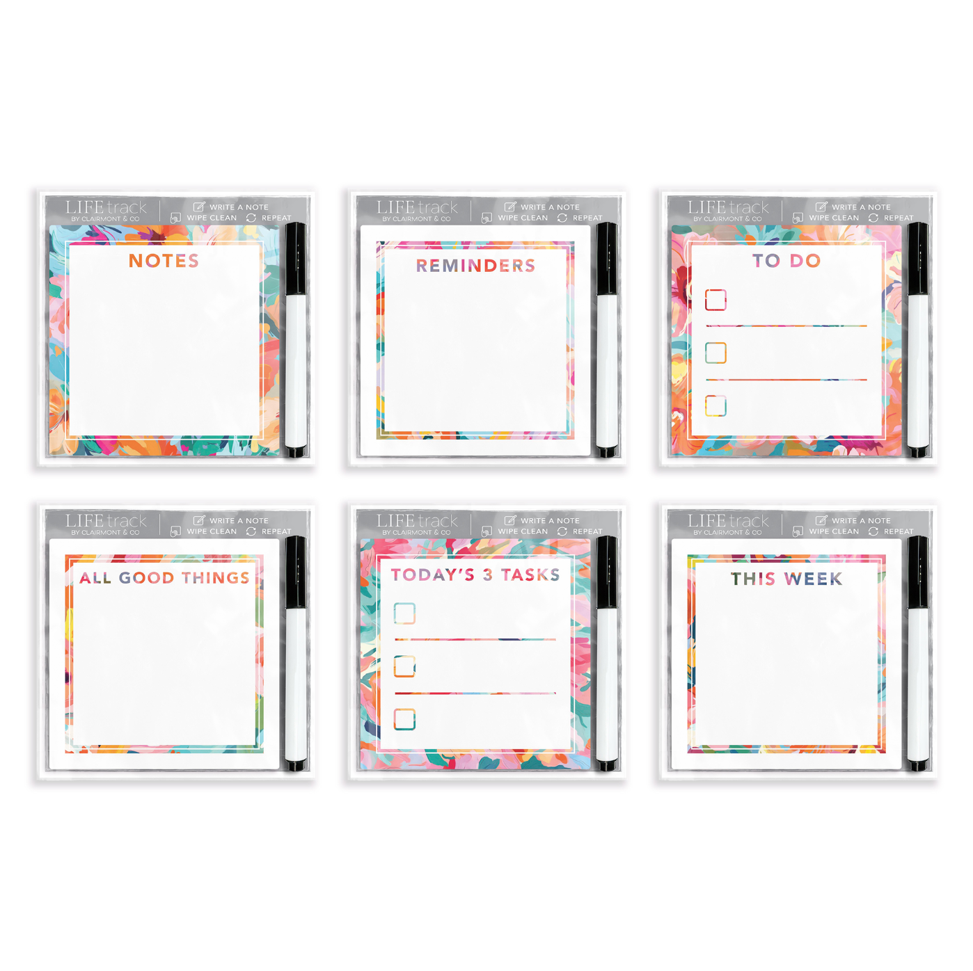 Abstract Florals Clear Reminders Pre-Pack 6 Style