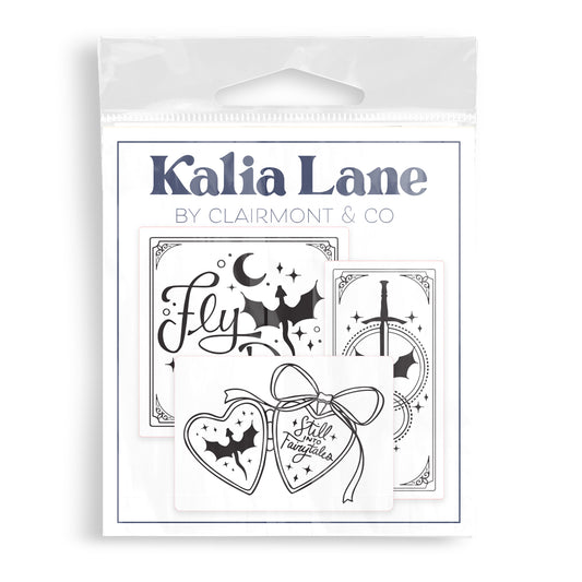 Vinyl Sticker 3-Pack Black & White Fantasy
