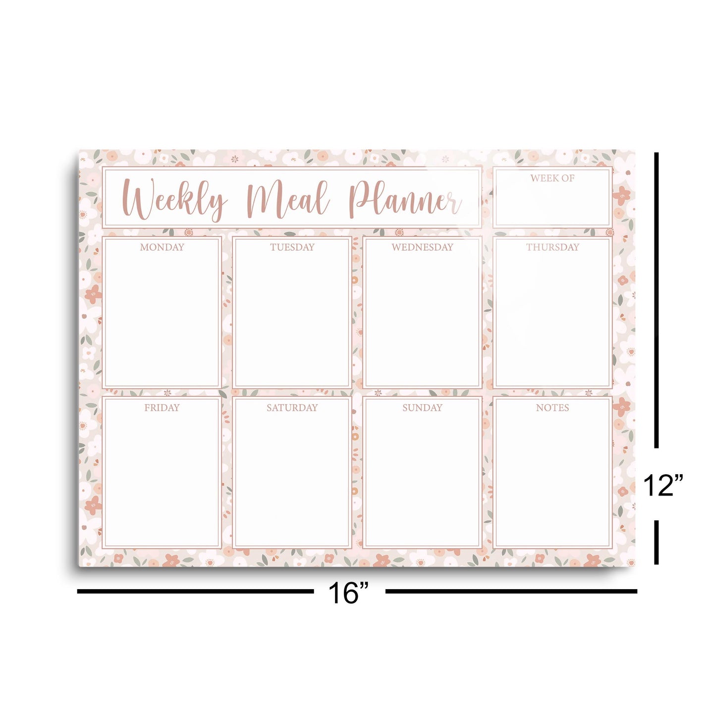 Weekly Meal Planner Cute Floral