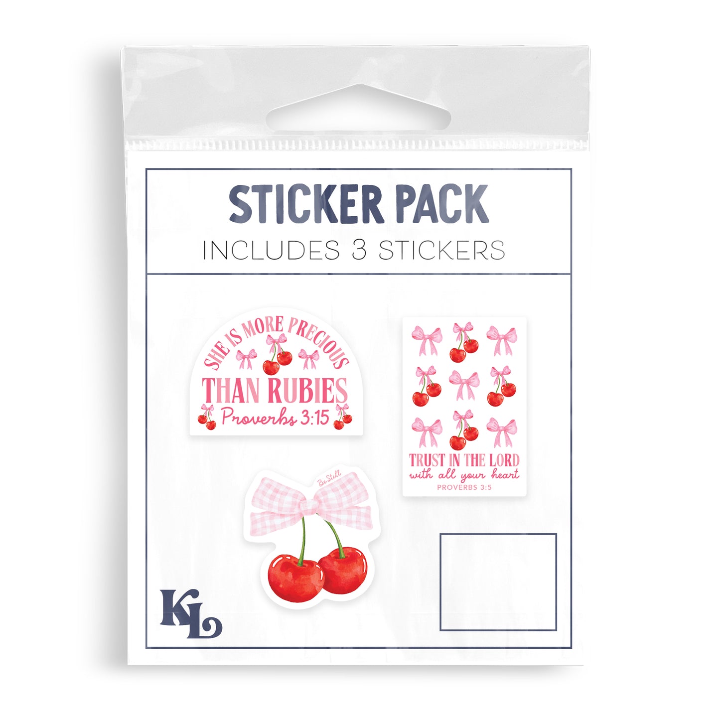 Coquette Cherry Faith,Vinyl Sticker 3-Pack