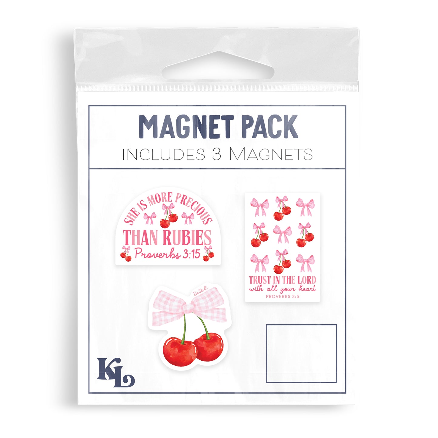 Coquette Cherry Faith,Vinyl Magnet 3-Pack