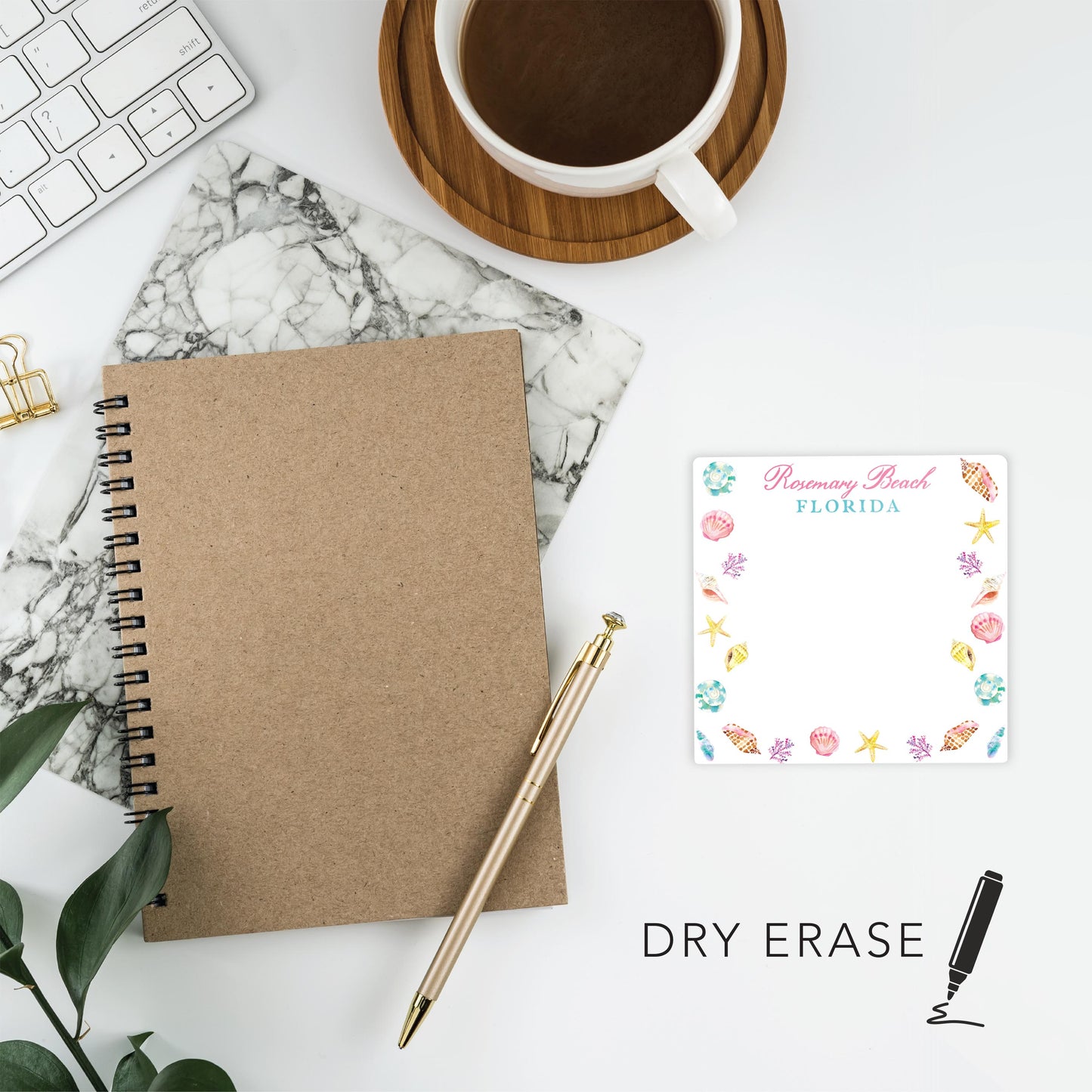 Love+Local 4x4 Dry Erase | Shells & Shoreline