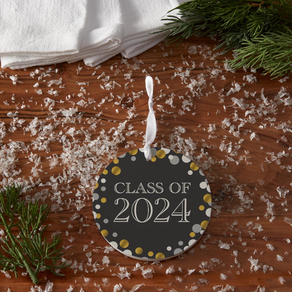 Graduation 2024 Class Of Black And Gold Confetti