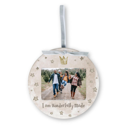 6" Round Ornament Frame-I Am Wonderfully Made Painted Background
