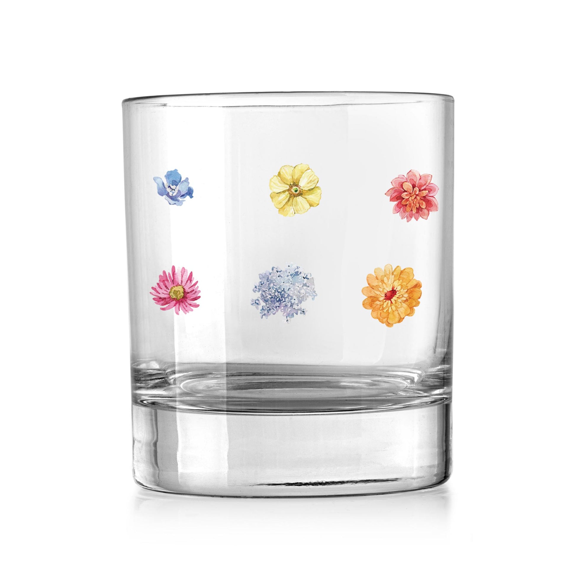 11oz Bourbon Glass-Fantasy Garden Flowers -0