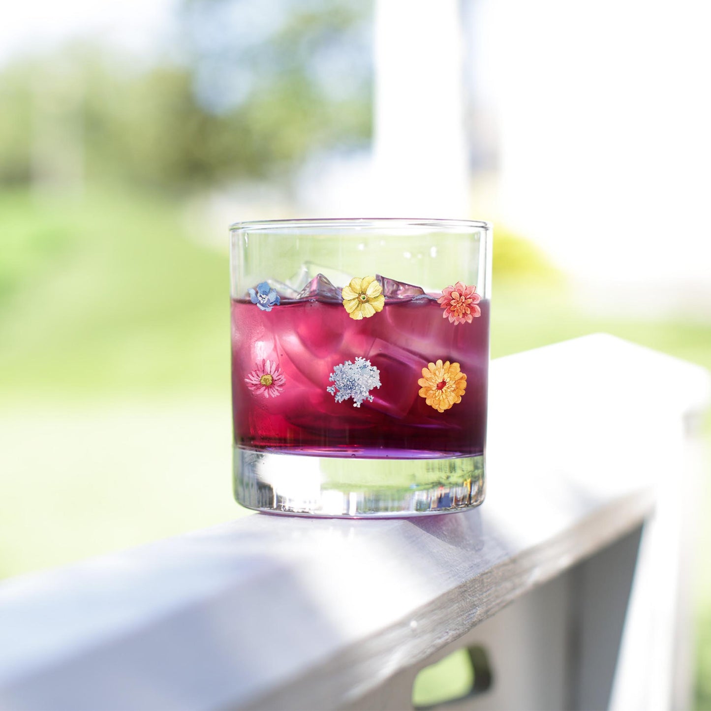 11oz Bourbon Glass-Fantasy Garden Flowers -3