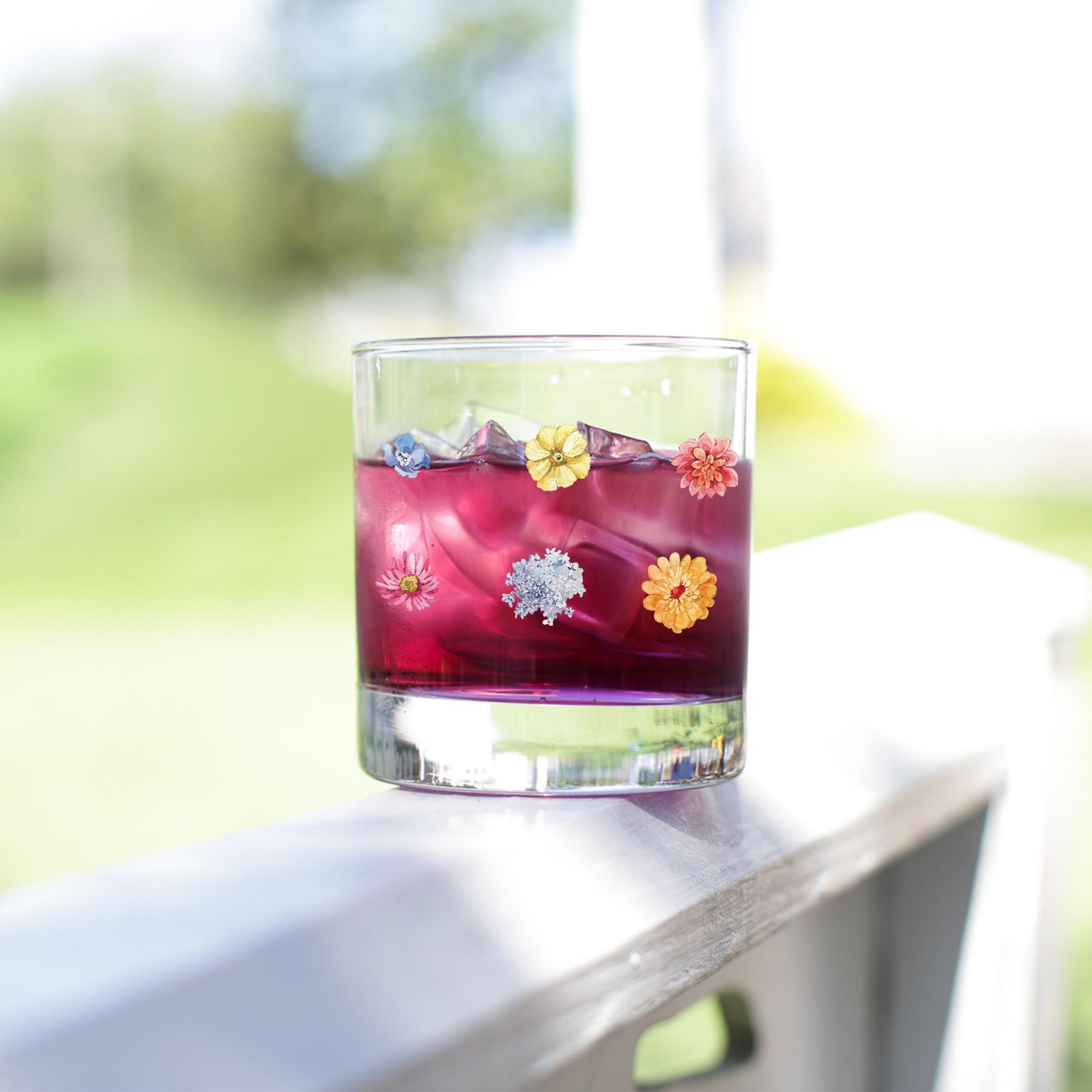 11oz Bourbon Glass-Fantasy Garden Flowers -3